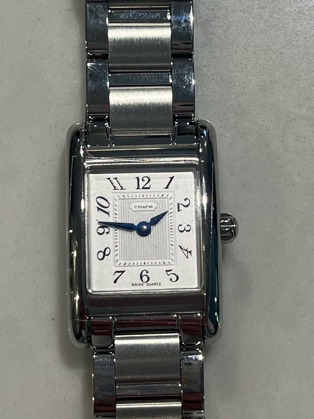 NWT Coach Stainless Steel Rectangular Watch - Silver - Picture 3 of 12